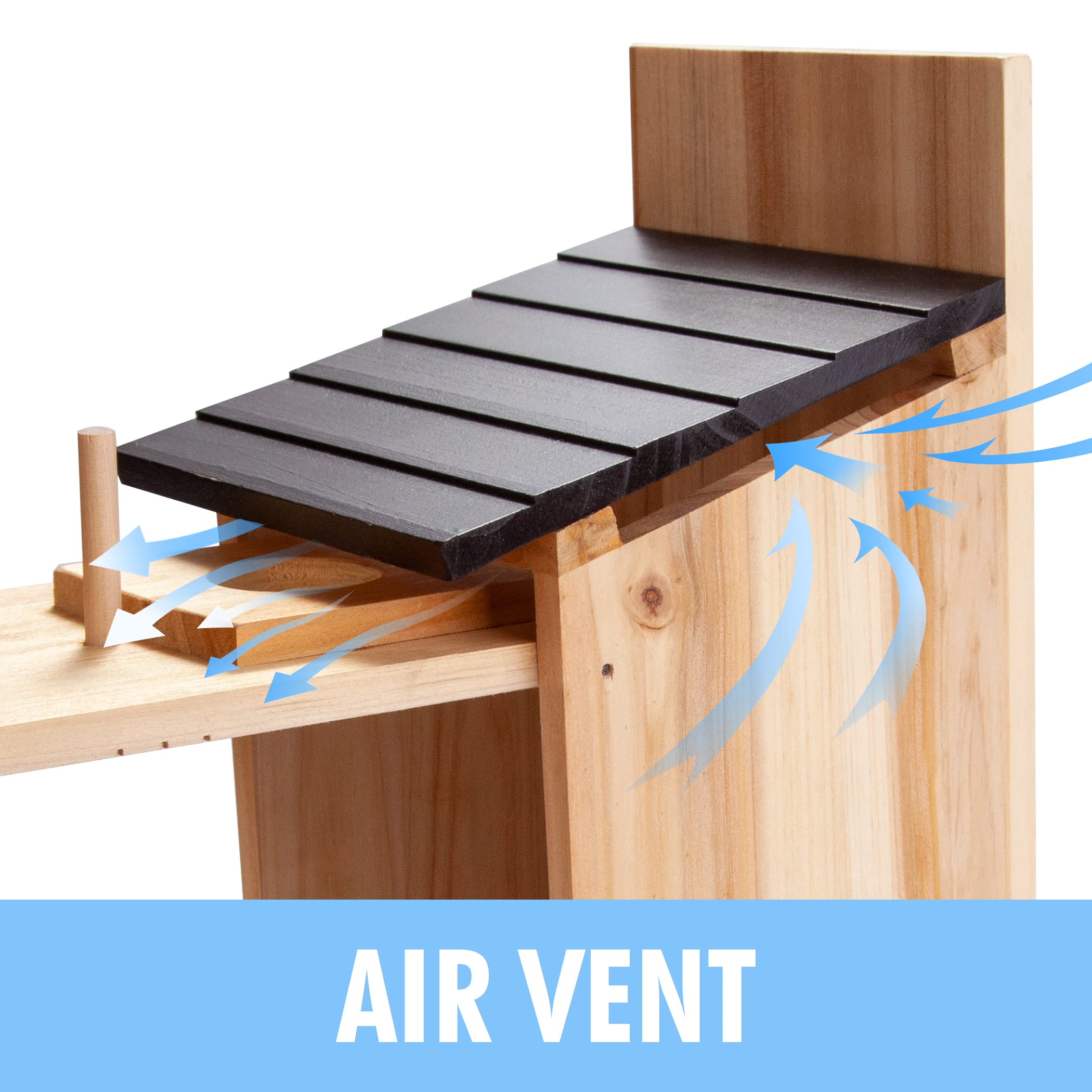 CARTMAN 0.5 Inch Thick Blue Bird Box House, Wood Bird Houses for Outside, Hummingbird House for Outside Clearance Garden Country Cottages, 2PK - Image 3