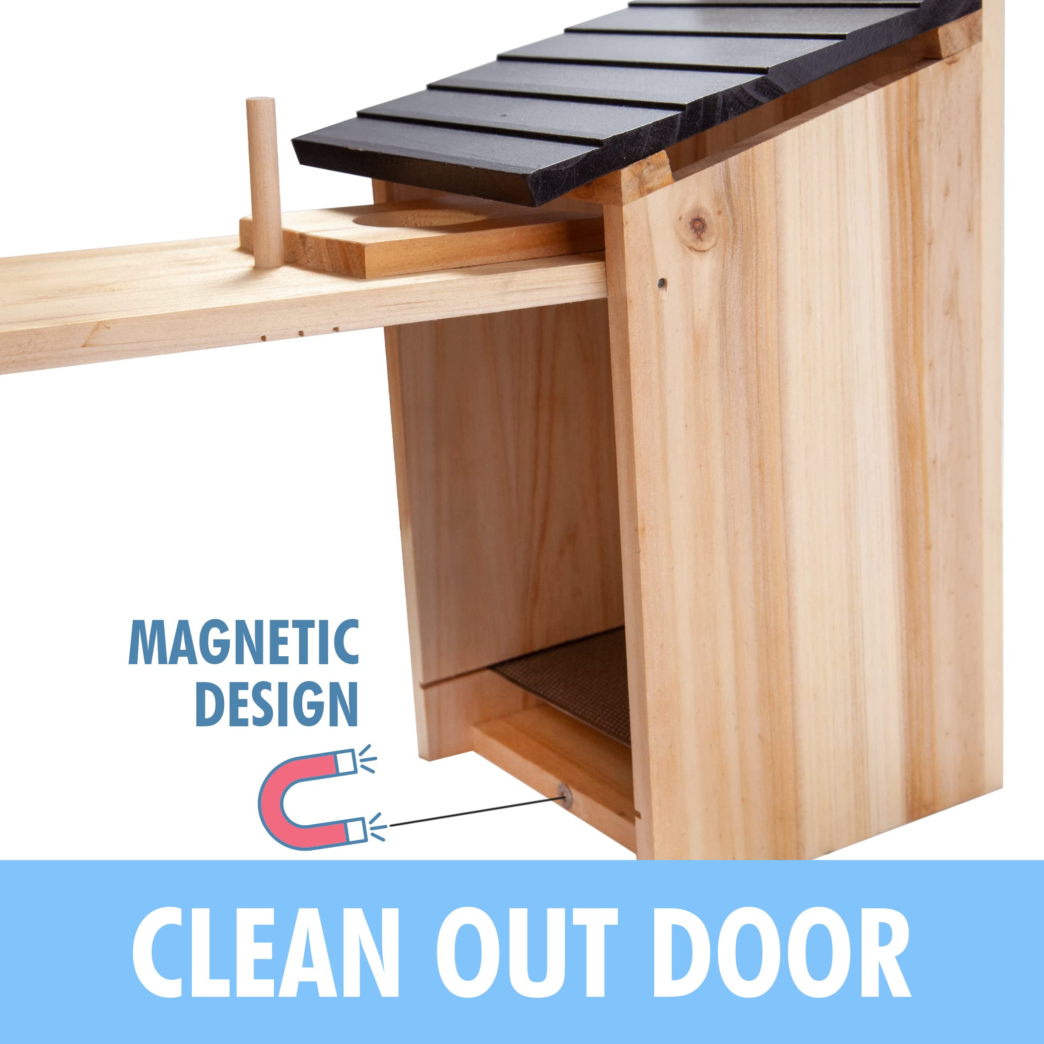 CARTMAN 0.5 Inch Thick Blue Bird Box House, Wood Bird Houses for Outside, Hummingbird House for Outside Clearance Garden Country Cottages, 2PK - Image 6