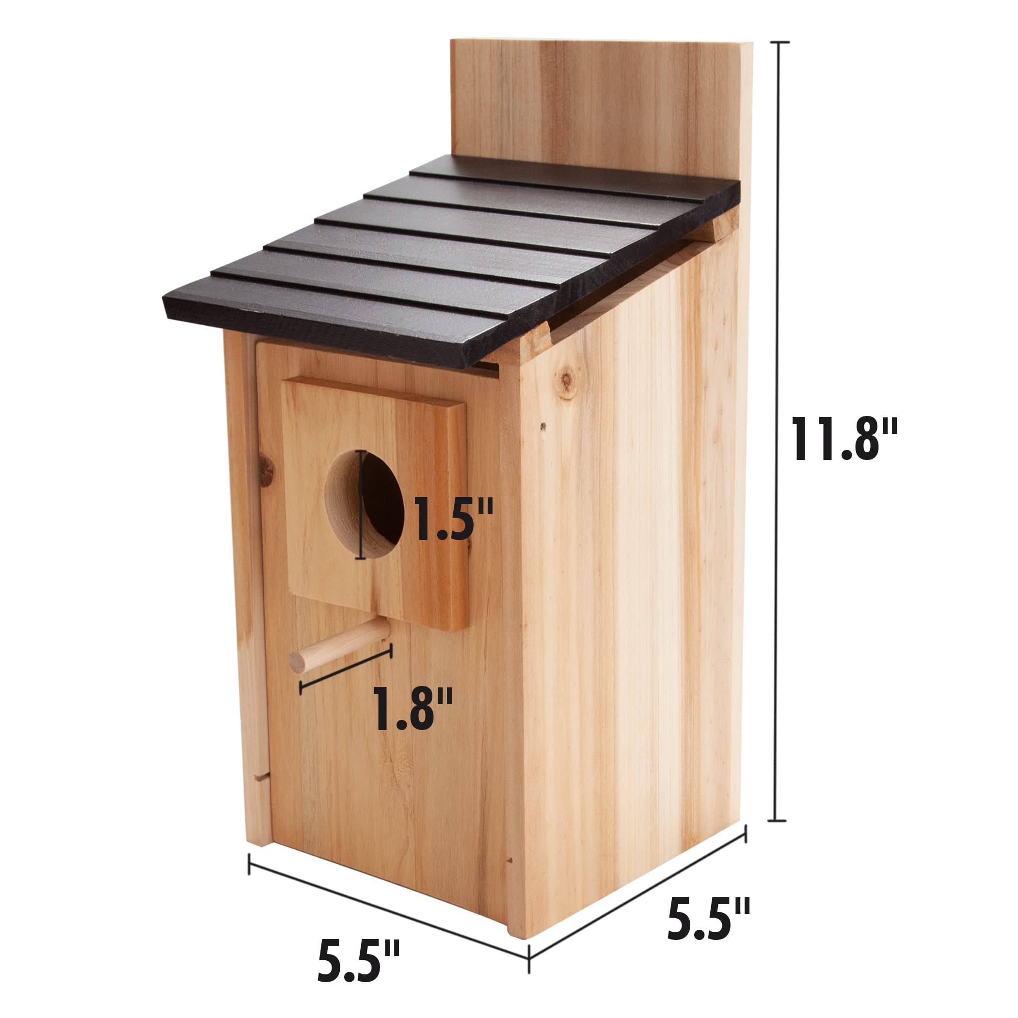 CARTMAN 0.5 Inch Thick Blue Bird Box House, Wood Bird Houses for Outside, Hummingbird House for Outside Clearance Garden Country Cottages, 2PK - Image 7