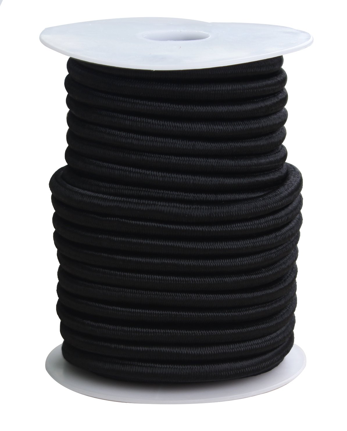 CARTMAN 1/4“ Marine Grade Elastic Cord Crafting Stretch String, 40kg x 50ft, with 4 More Hooks, for Camping, Kayak Deck, Crafting Black Color - Image 3