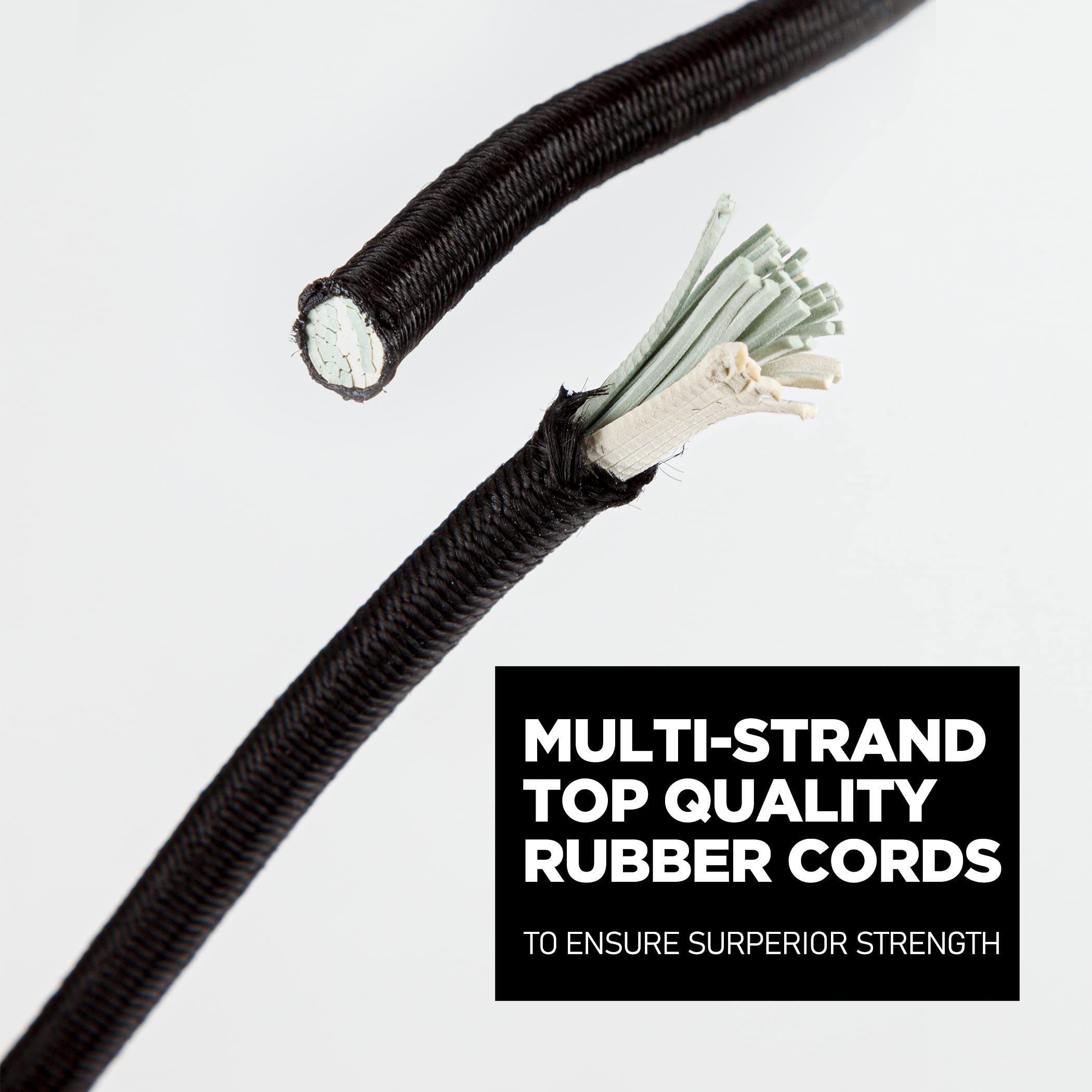 CARTMAN 1/4“ Marine Grade Elastic Cord Crafting Stretch String, 40kg x 50ft, with 4 More Hooks, for Camping, Kayak Deck, Crafting Black Color - Image 5