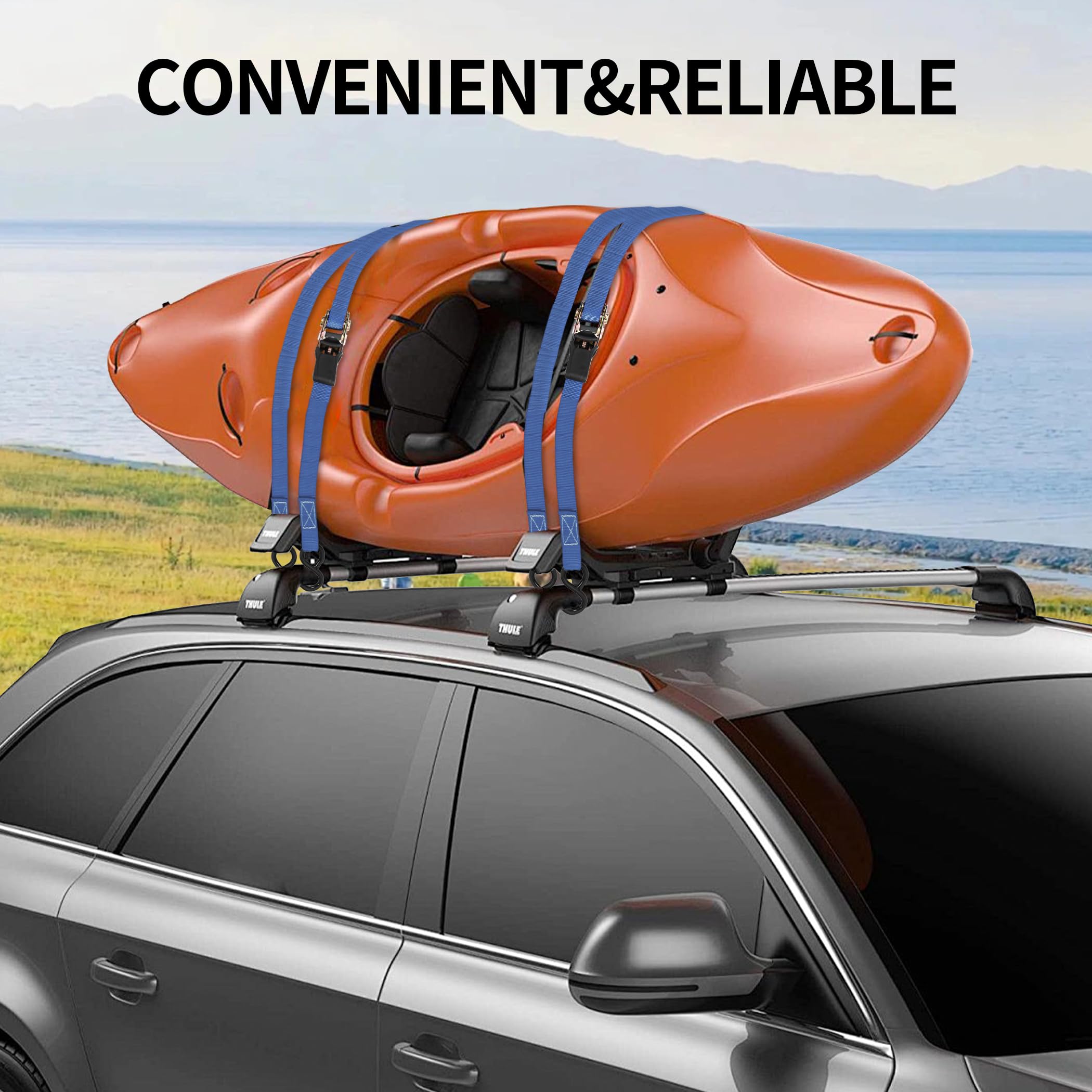 Cartman 1" x 15' Ratchet Tie Down up to 1500lbs 6pk in Carry Bag, Cargo Straps - Image 6