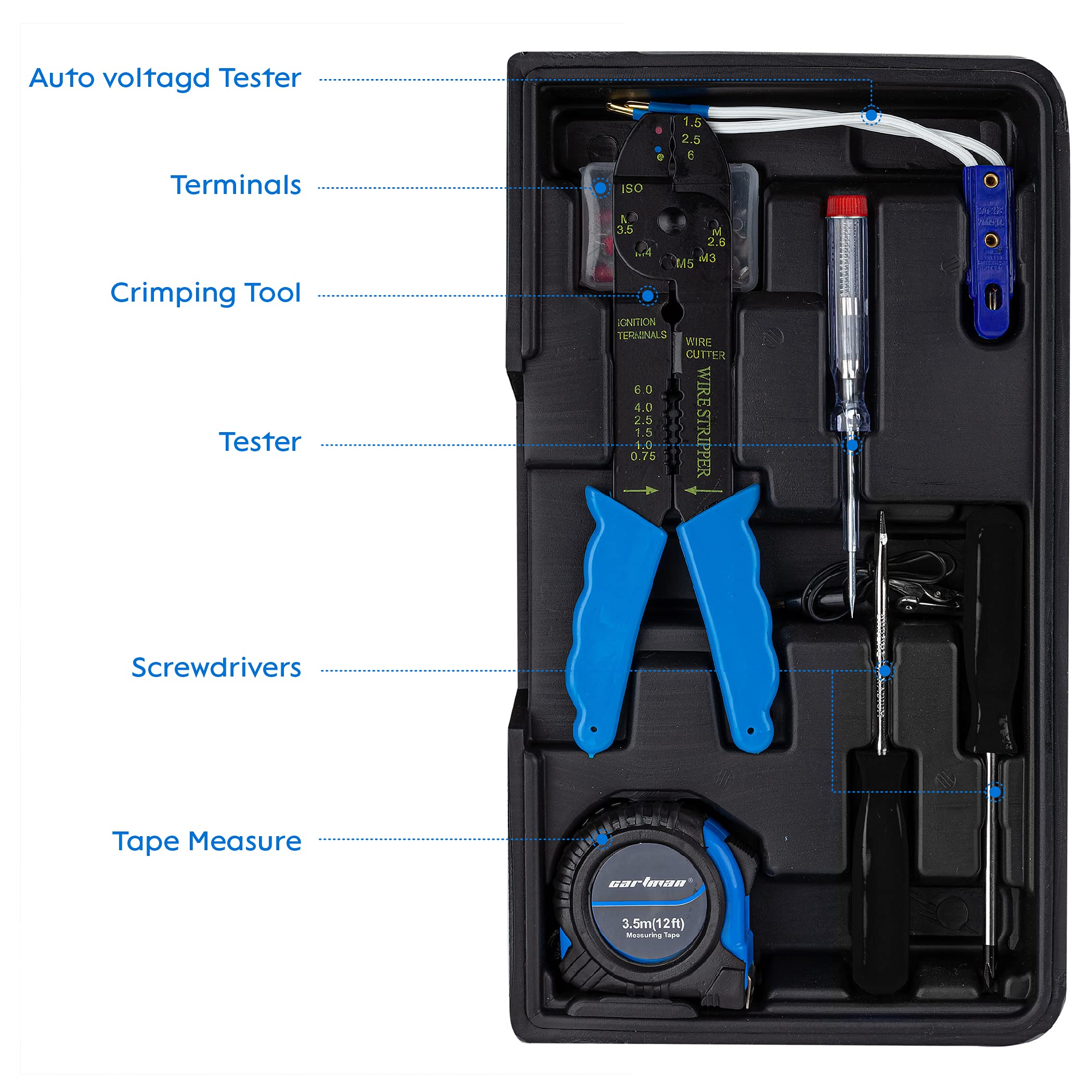 CARTMAN 122 Piece Auto Tool Accessory Set Tool Kit Set Electric Tool Set Drive Socket and Socket Wrench Sets Blue - Image 5
