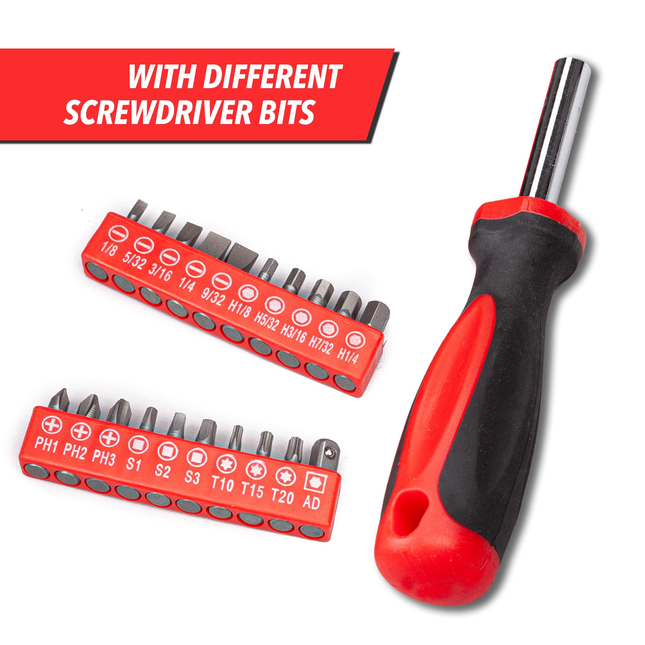 CARTMAN 136-Piece Tool Set General Household Hand Tool Kit with Plastic Toolbox Storage Case - Image 4