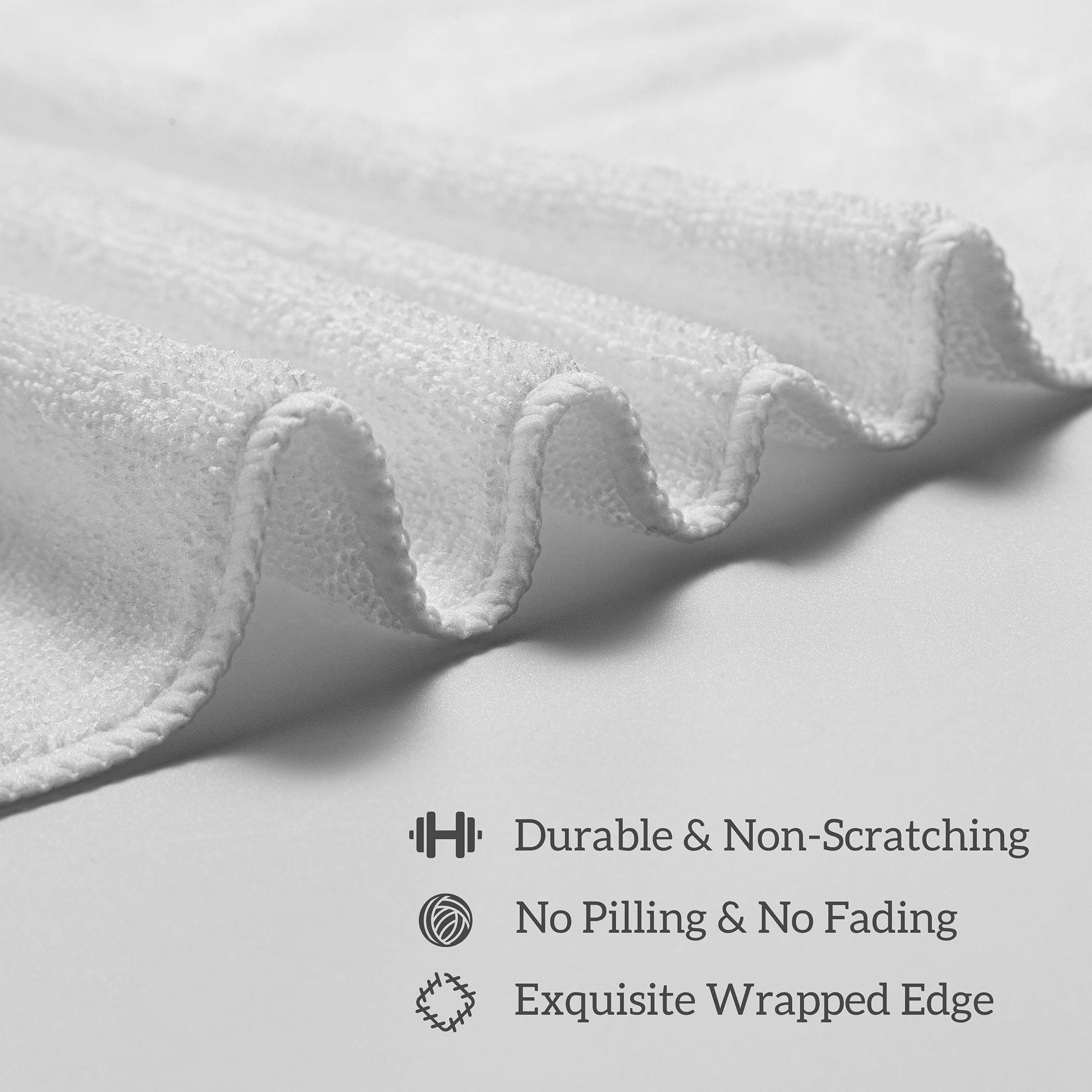 CARTMAN 14 x 14 Inch, 30 Pack, 280GSM Microfiber Cleaning Cloths, Non-Abrasive, Reusable and Washable, All Purpose Cleaning Towels for Household, Car Washing, Drying & Auto Detailing, White - Image 6