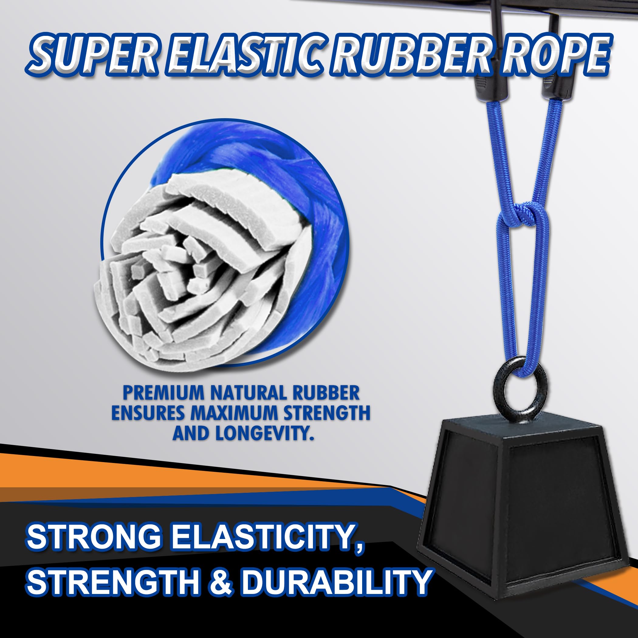 Cartman 32 Piece Bungee Cords Assortment Jar Includes 10" 18" 24" 32" 40" Bungee Cord with Hooks, 8" Canopy Tarp Ball Ties and Tarp Clips - Image 3