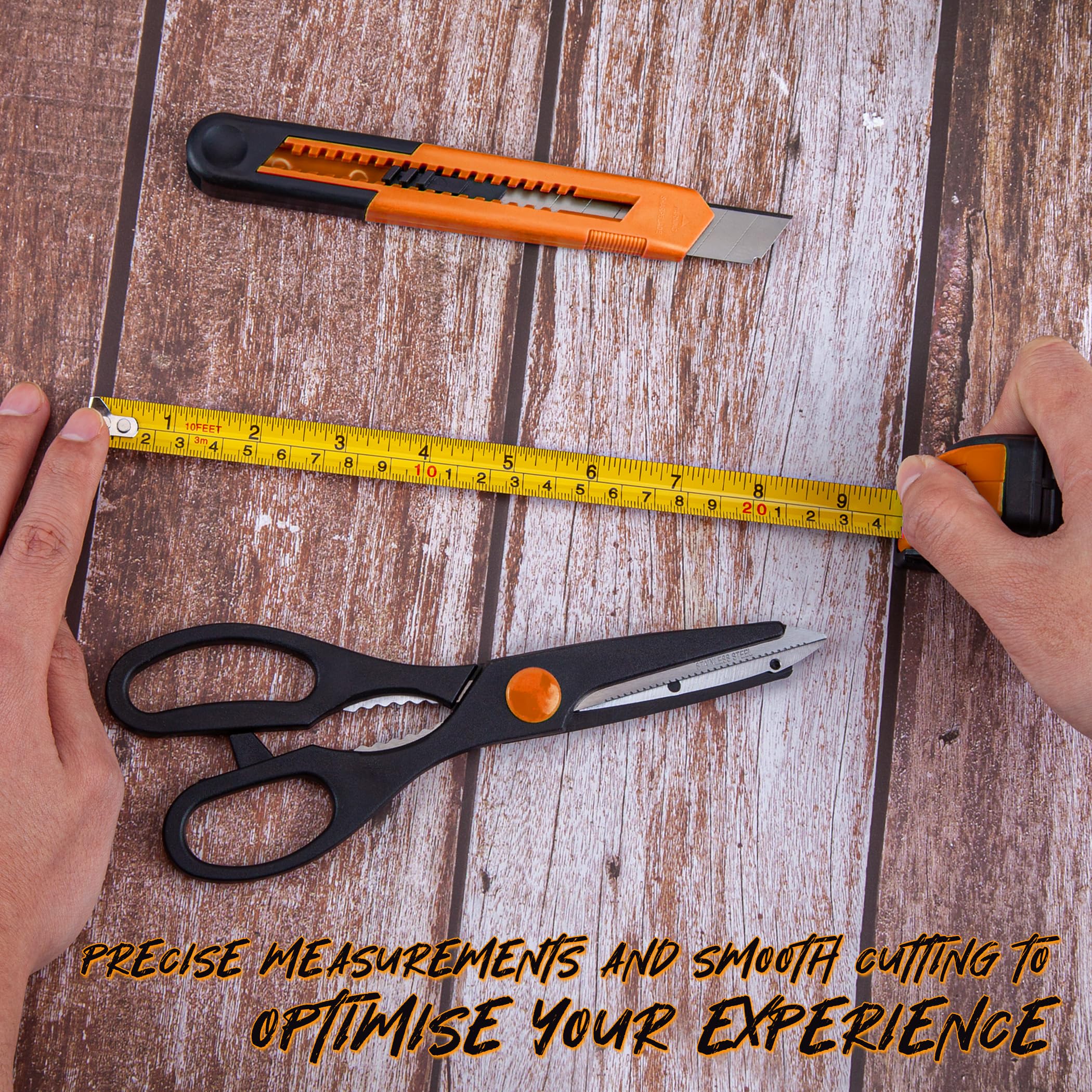 CARTMAN 39 Piece Tool Set General Household Hand Kit with Plastic Toolbox Storage Case Orange - Image 4