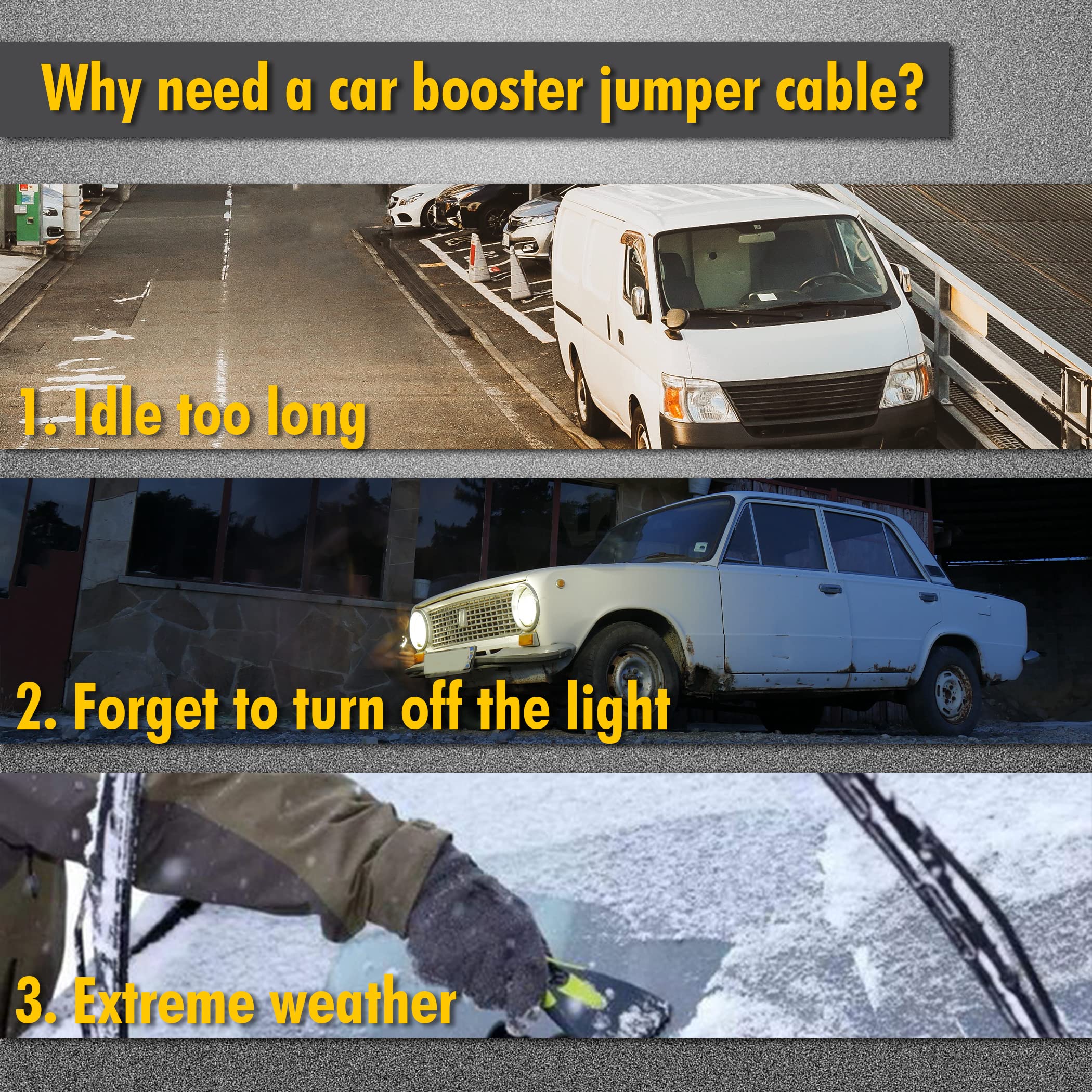 CARTMAN 10 Gauge 12 Feet Jumper Cables for Car Heavy Duty Booster Cables with Carry Bag - Image 6