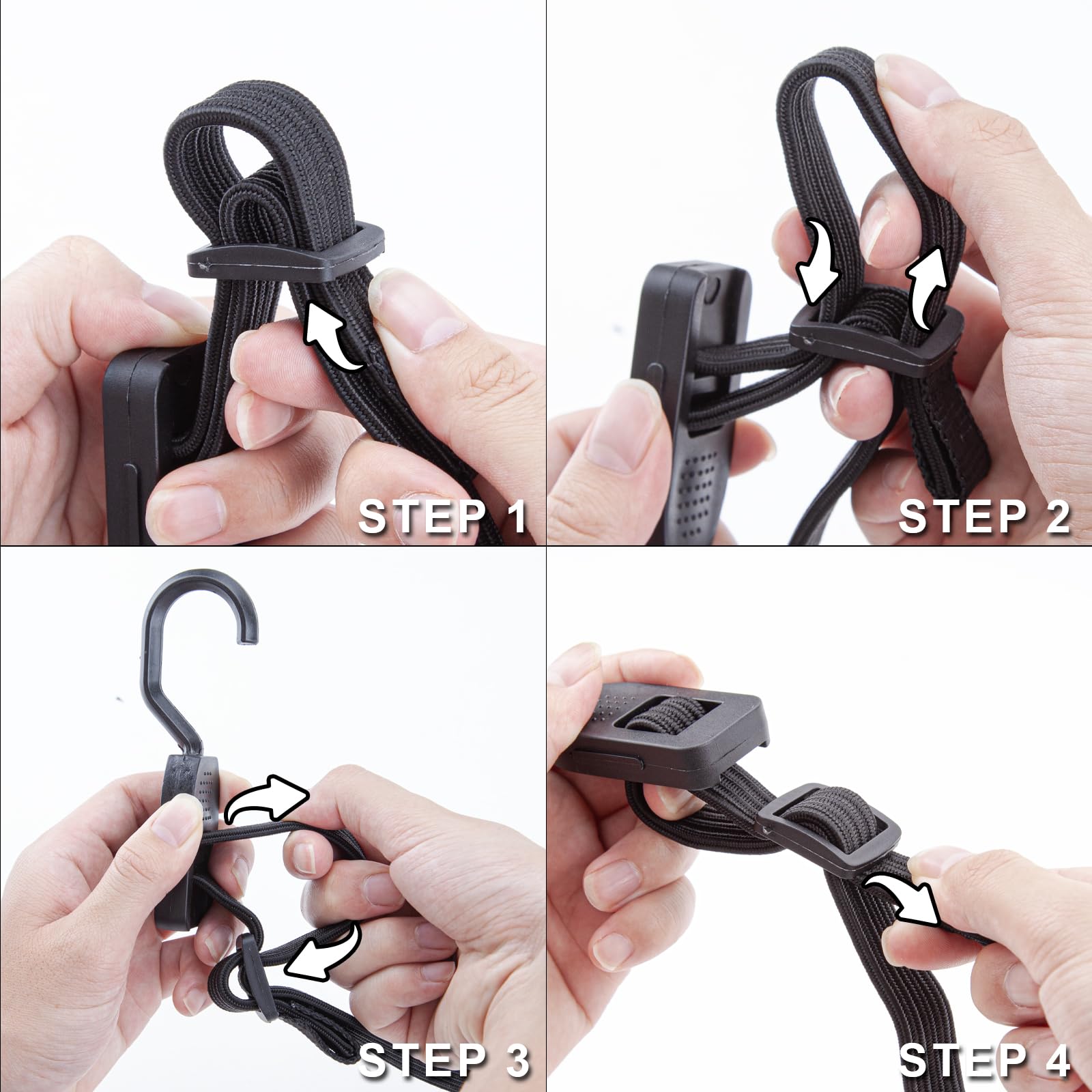 Cartman 6 Pack Flat Adjustable Bungee Cords with Hooks 48 Inch Bungee Cords with Hooks, Rubber Bungee Straps for Outdoor, Camping, Tarps - Image 5