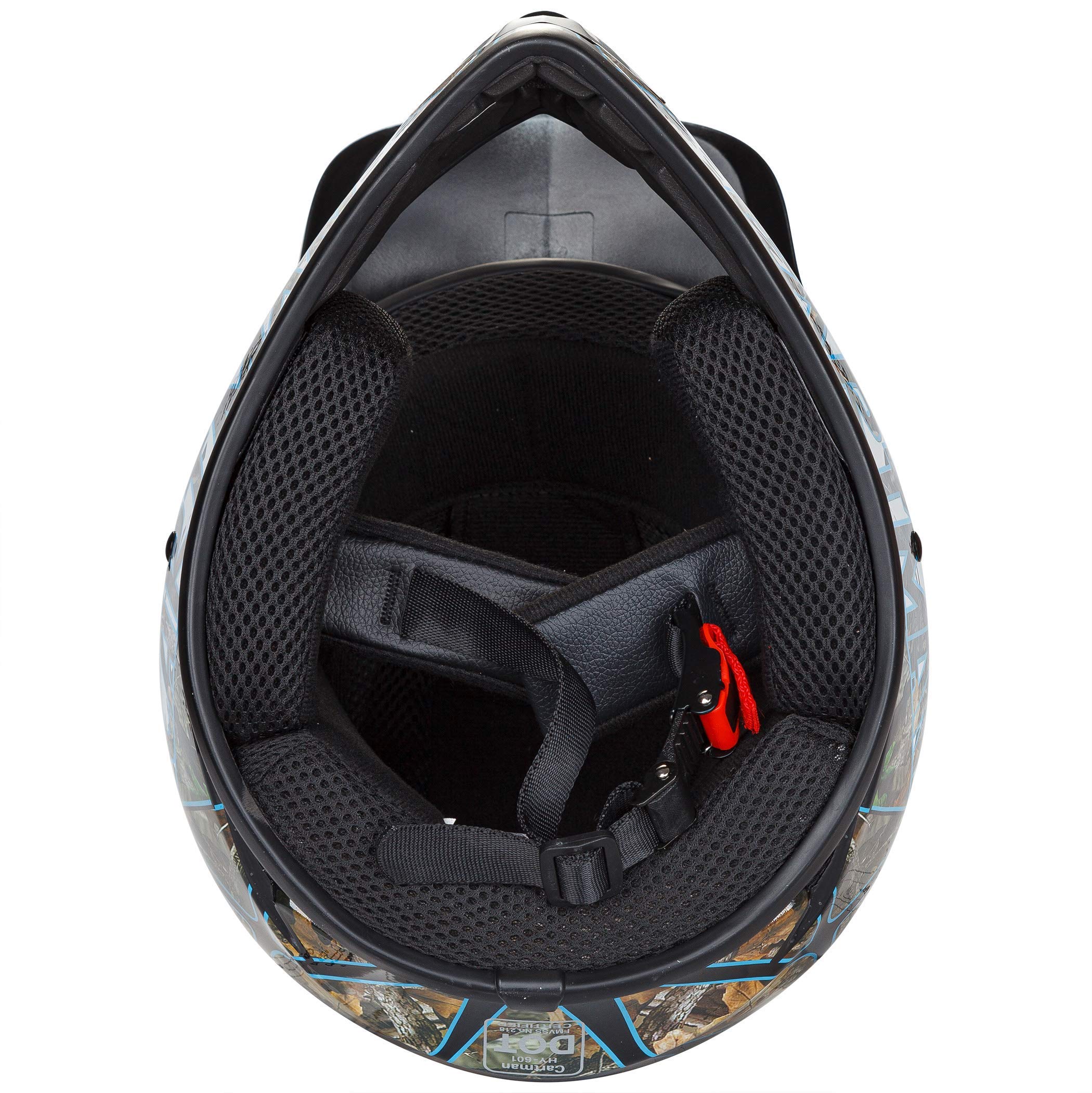 CARTMAN Adult Full Face Motorcycle Helmet, DOT Approved Dirt Bike Helmet, Matte Black and Red for Offroad, ATV, and Motocross - Image 6