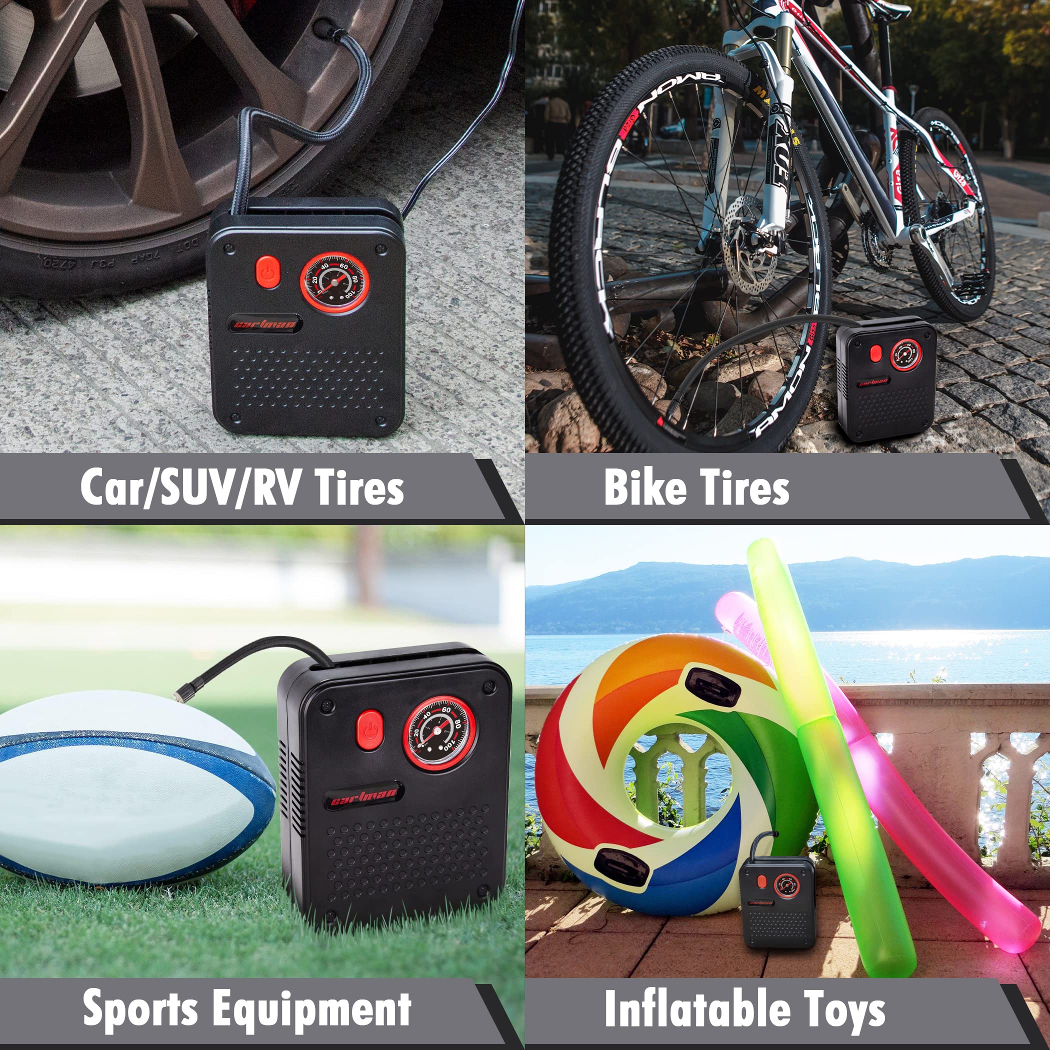 CARTMAN Warning Triangle DOT Approved and Air Compressor Portable Tire Inflator for Roadside Emergency - Image 9