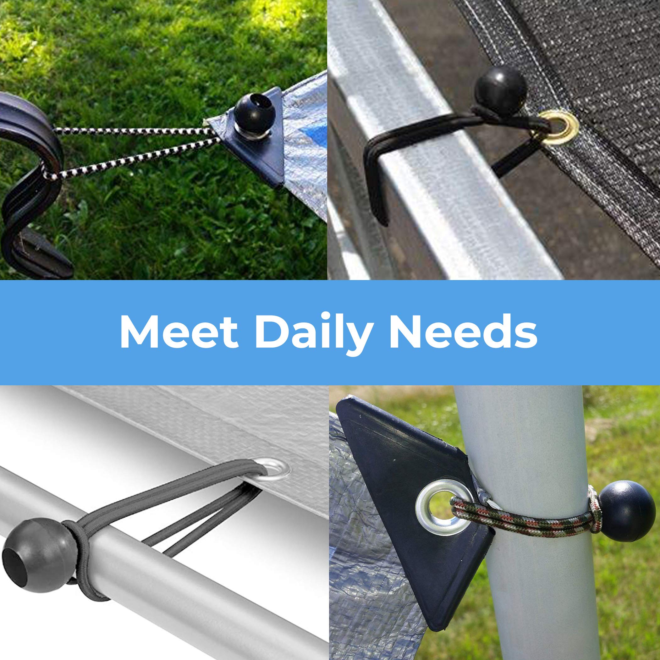 CARTMAN Ball Bungee Cords, 30pk 11 Inch Canopy Ties, Black - Image 5