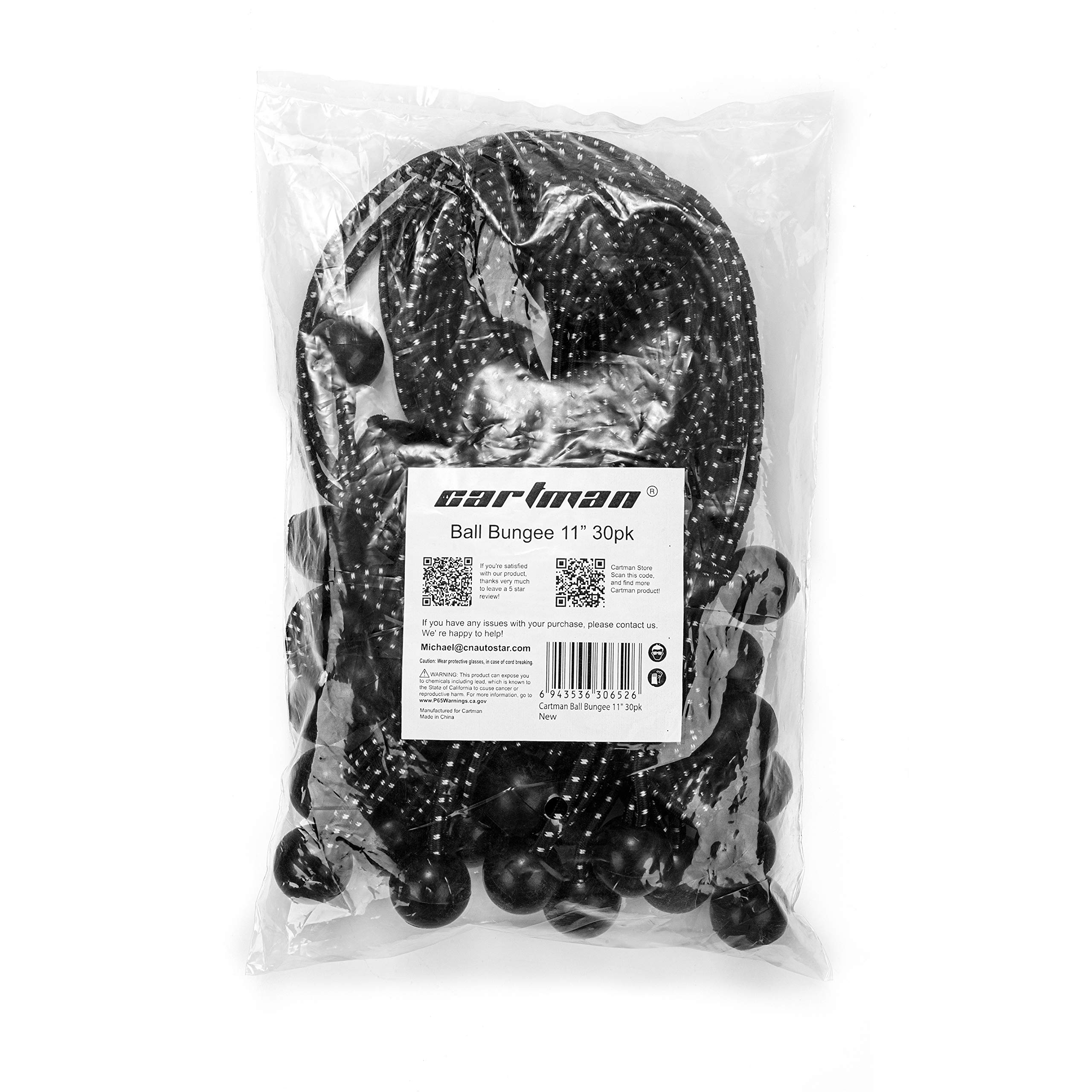 CARTMAN Ball Bungee Cords, 30pk 11 Inch Canopy Ties, Black - Image 6