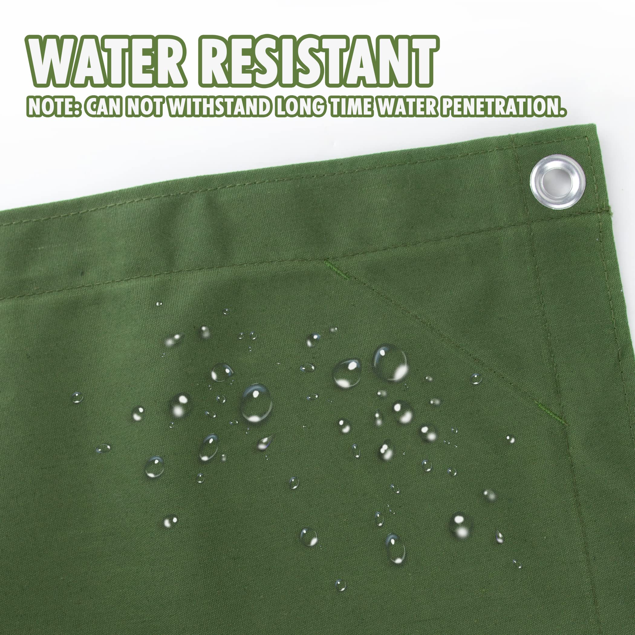 CARTMAN Finished Size 8x10 Feet Canvas Tarp with Rustproof Grommets, Heavy Duty Multipurpose Tarpaulin Cover for Canopy Tent, Roof, Camping, Woodpile - Image 4