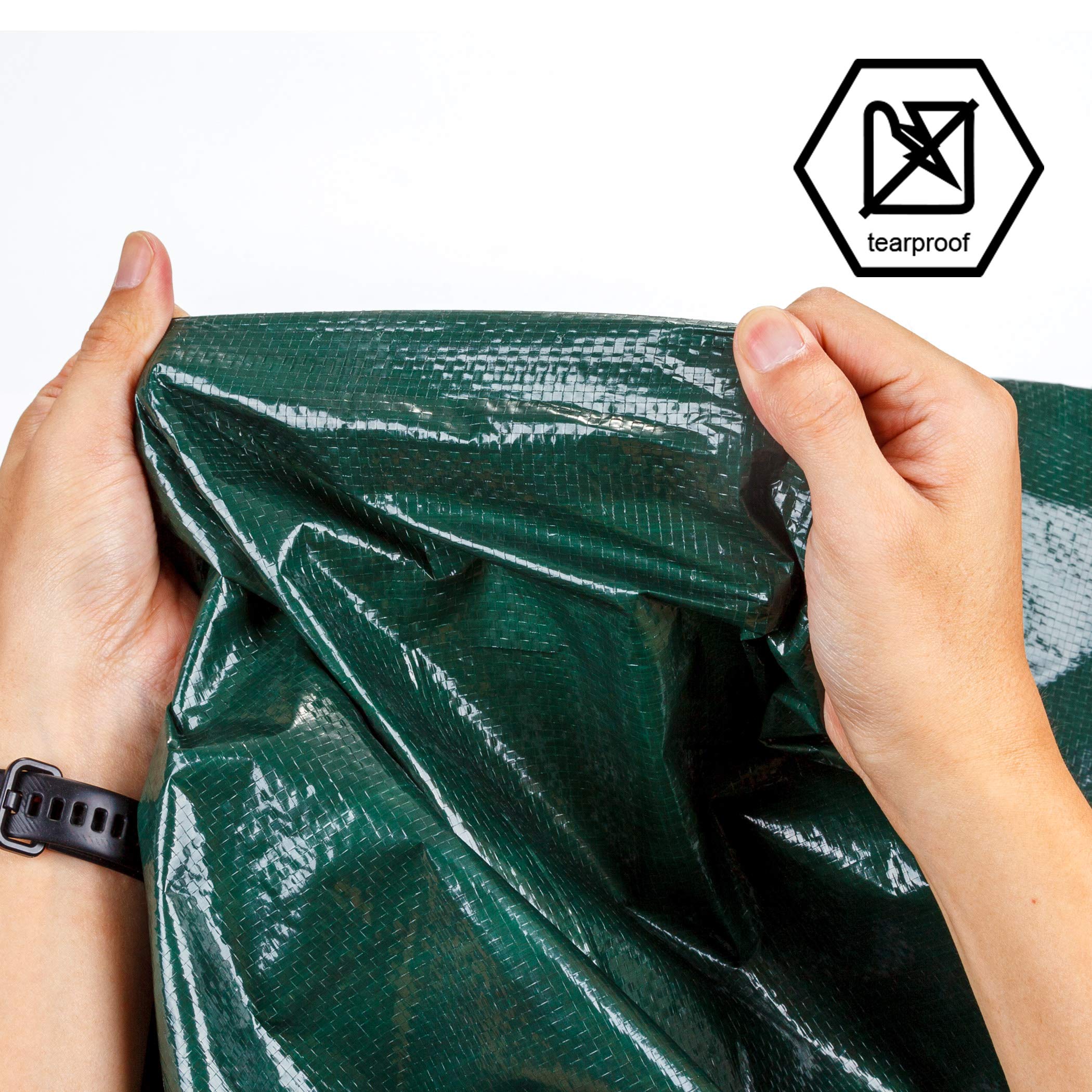 CARTMAN Finished Size 8x10 Feet Waterproof Green Tarp 8 Mil Thick, Multipurpose Protective Cover for Emergency Rain Shelter Camping Tarpaulin - Image 5