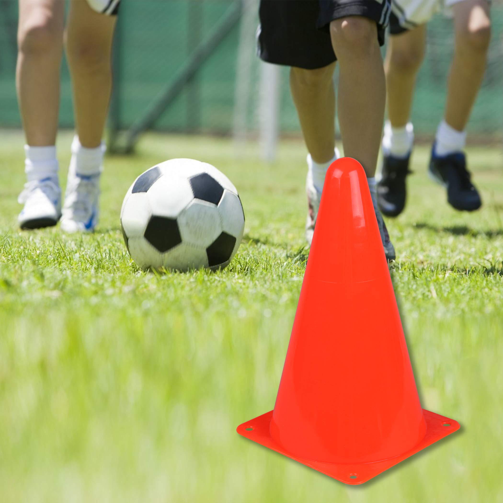 CARTMAN Plastic Training Cones (Set of 12/24 Pack 9" or 12/24 Pack 7" or 12/24 Pack Disc Cone) Agility Soccer Cones, Indoor Outdoor and Festive Events Field Marker Agility Cones - Image 4