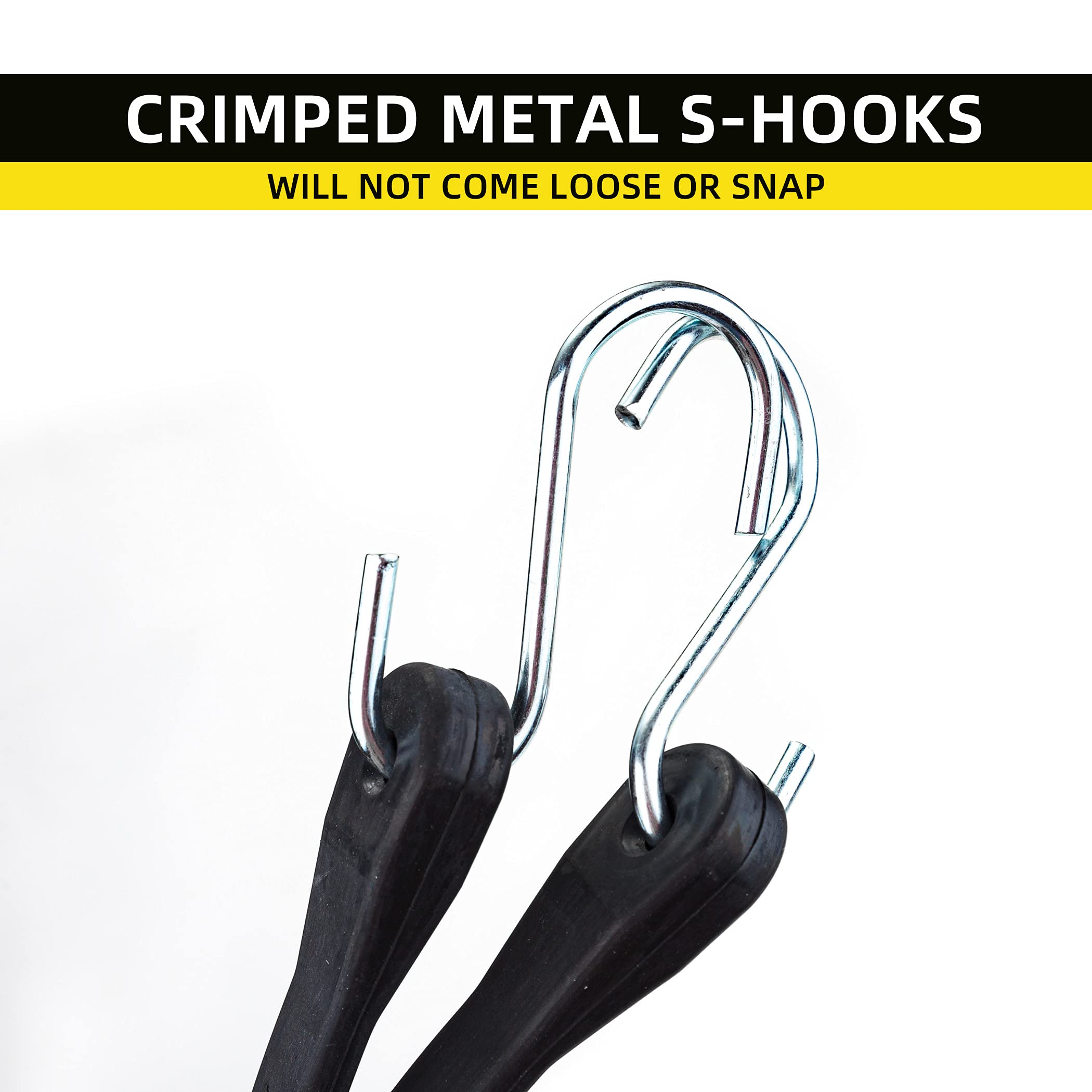 Cartman Rubber Bungee Cords Set 20Pack 15 Inch (23” Max Stretch) Heavy Duty Black Tie Down Straps for Outdoor, Tarp Covers - Image 4