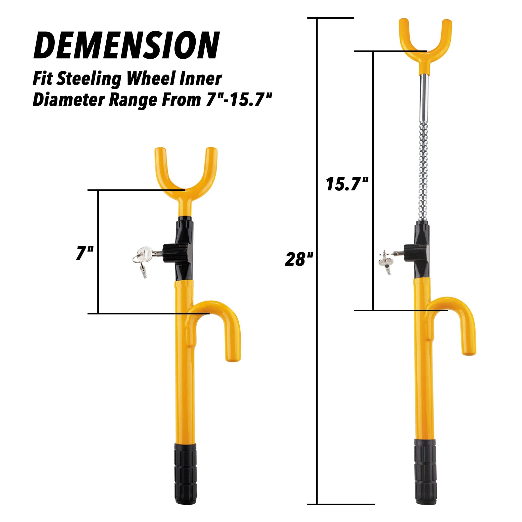 CARTMAN Vehicle Steering Wheel Lock Car Anti Theft Security Lock with Adjustable Length Fit for Cars Trucks Vans and SUVs - Image 6